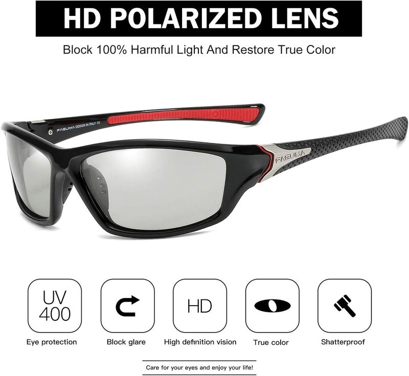 FAGUMA Sports Polarized Sunglasses For Men Cycling Driving Fishing UV400 Protection - Image 3